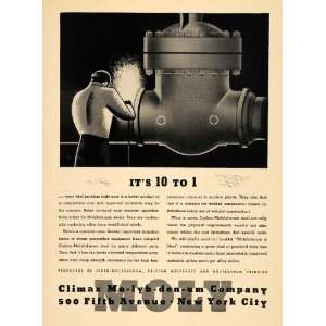 1939 Ad Climax Carbon Molybdenum Steel Engineering NY   Original Print 