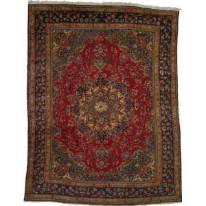   126 Red Persian Hand Knotted Wool Mashad Rug Furniture & Decor