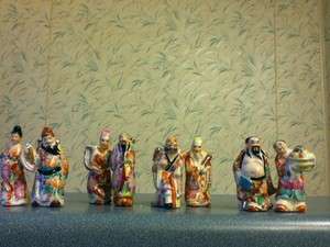 CHINESE PORCLAIN STATUES 8 PIECES NEW MEN & WOMEN 3 INCHES TALL  