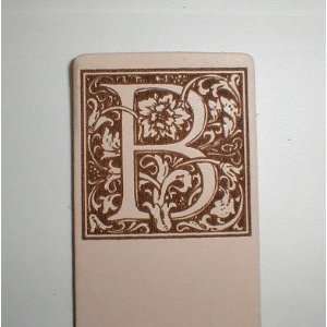  Floral Initial Leather Bookmark Style 1 Letter B 
