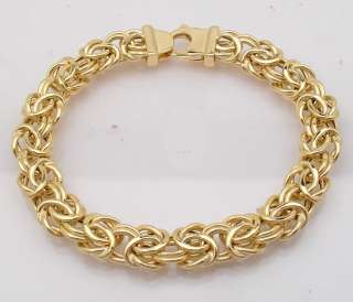 Bold Polished Byzantine Bracelet 14K Yellow Gold  