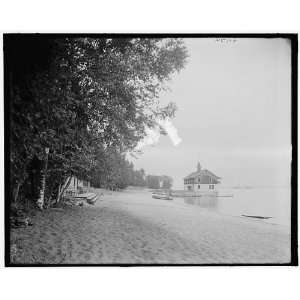  Hotel Champlain,boat house & bathing beach,Bluff Point,N.Y 