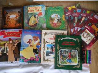   Fairy Tale Story Book Set Disney Grimms Beauty Beast Little Red  