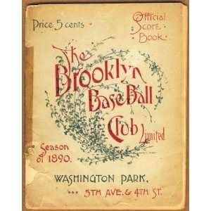  1890 BROOKLYN BRIDEGROOMS v PITTSBURGH SCORECARD Sports 