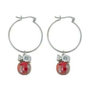  Briolette Cut Red CZ Hoop Earrings CleverEve Jewelry