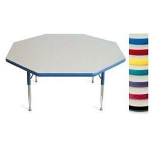 McCourt Manufacturing Octagon Activity Table with Color Edge and Black 