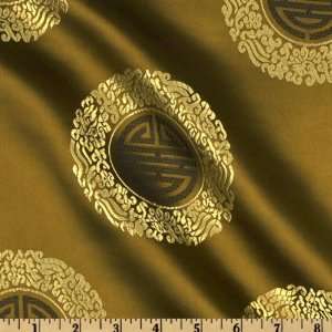  44 Wide Chinese Brocade Peking Medallions Bronze Fabric 