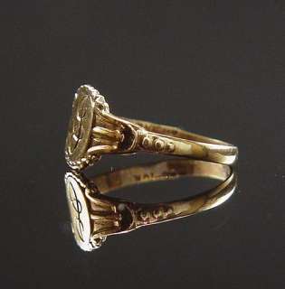 DARLING ANTIQUE VICTORIAN G INITIAL SIGNET BABY RING OSTBY BARTON 