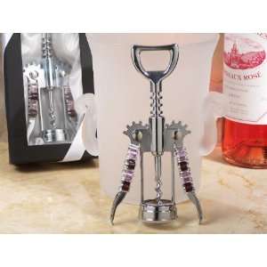 Murano art deco collection wine opener with lavender beads  