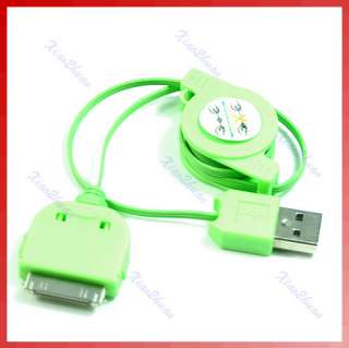 Retractable USB Data Sync Charger Cable For iPod Touch iPhone 4G 3GS 
