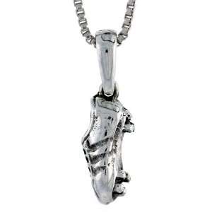 925 Sterling Silver Sneakers Pendant (w/ 18 Silver Chain), 9/16 inch 