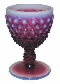 Fenton Plum Opalescent Hobnail #3759 Swung Vase  
