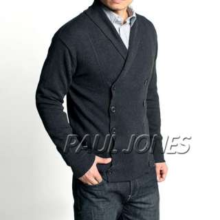 PJ Men’s Stylish Fashion Cotton Knit sweater 4 Size Double Breasted 