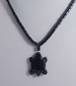 One New Hematite Necklace With Turtle Pendant #N1077  
