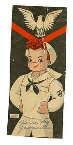 Antique 1940s Sailor Boy Doll Pattern Sewing Americana  