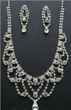 Wedding Bridal 100% Genuine Crystal Earrings and Necklace  