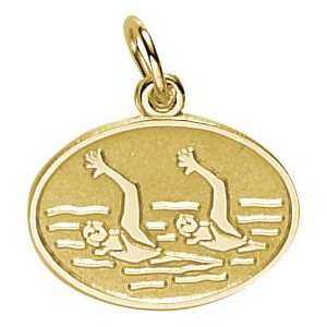  Rembrandt Charms Synchronized Swimming Charm, Gold Plated 