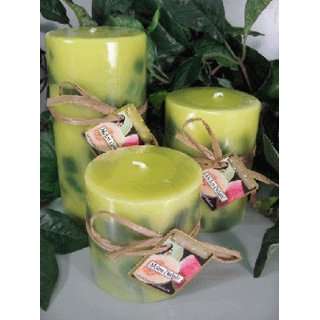  Melon Delight Scented Round Pillar Set of 3 (13,16 and 23 