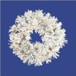   30 Prelit Flocked Swiss Wreath with Clear Lights 