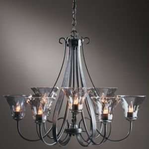 Sweeping Taper Nine Arms Chandelier With Water Glass  R080683 Finish 