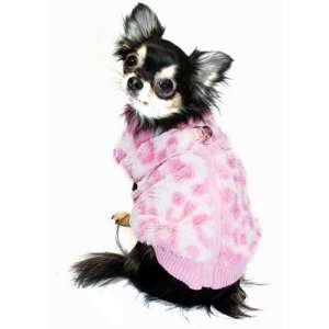   Doggie HD 7PCV Cheetah Mink Dog Sweater Vest in Pink Size Extra Small