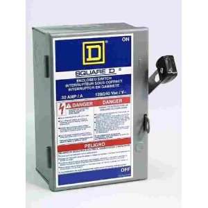  2 each Square D 30 Amp Indoor Light Duty Fusible Safety 