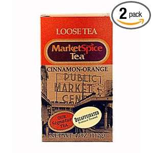 Market Spice Decaf Loose Tea, Cinnamon Orange, 4 Ounce Boxes (Pack of 