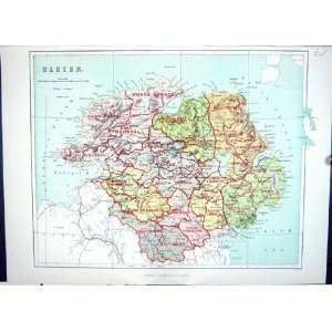   Antique Map Ulster Ireland 1886 Donegal Monaghan Cavan