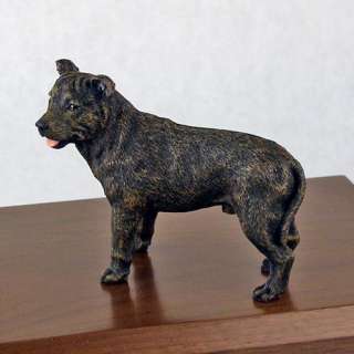Dog, Staffordshire Bull Terrier, Brindle   Figurine Pet Crematio 