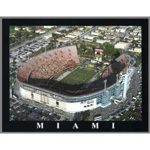  Miami Hurricanes   Miami Orange Bowl Aerial   Lg   Wood 