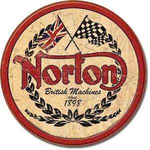 Norton British Motorcycle Logo Garage Retro Tin Sign  