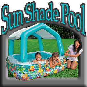 Intex Sun Shade Pool Inflatable Kids Swimming Pool with Canopy  