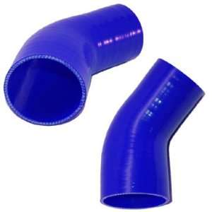  Silicone Reducer, 45° bend   3.0 to 2.0   Blue 