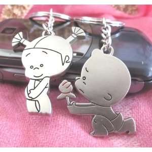  Couple Love Keychain Key Ring Little Boy and Little Girl 