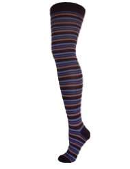 Over the Knee Thigh High Stockings Socks Striped Maroon Top