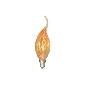  15W Nostalgic CA11 Flame Tip Chandelier Bulb in Amber [Set 