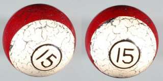   Extremely Rare Crackled Brunswick Ivorylene Pool Balls(Set GG