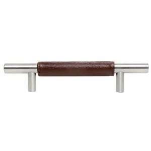   Leather Handle 12 Brushed Stainless Steel Cabine