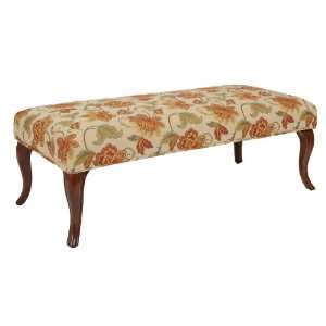  Hibiscus Slipcover for Cabriole Leg Upholstered Bench 