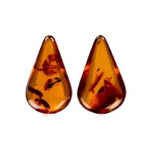  Baltic Dark Honey Amber Calibrated Pair of Gemstones Ready 