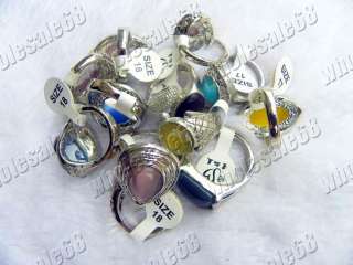 Wholesale Lots 25pcs cat eye silver plated womans ring new fashion 