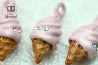  is the cute pink strawberry ice cream cone charm pendants wholesale 