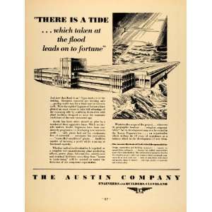  1931 Ad Austin Engineers Builders Plant Woodcut Ohio 