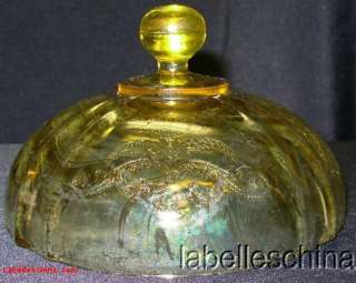 Federal Glass Amber Madrid Butter Dish Lid only imperfe  
