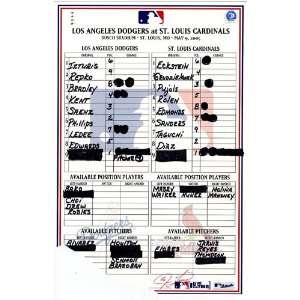   09 2005 Game Used Lineup Card (Jim Tracy Signed)