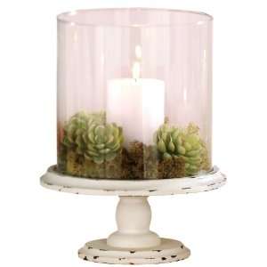  Tag Caila Wooden Pedestal Candleholder with Glass Insert 