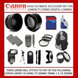  Huge 16GB Ultimate Accessory Kit For Canon EOS Rebel T1i (500D 