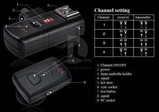 4CH RC 04H Flash Trigger Wireless Remote +2x umbrella holder For Canon 