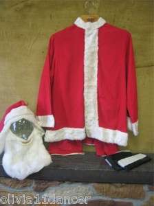 Vtg mid century santa suit costume st nick flannel 50s  