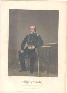 Original Benjamin Butler Civil War 1863 Portrait H/Col  